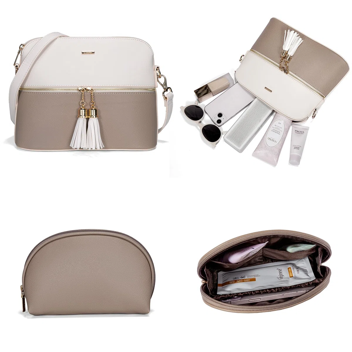 LOVEVOOK Bolso para mujer Shopper Bolso de hombro Monedero Bolso grande para mujer bolso de mano de 3/4 piezas
