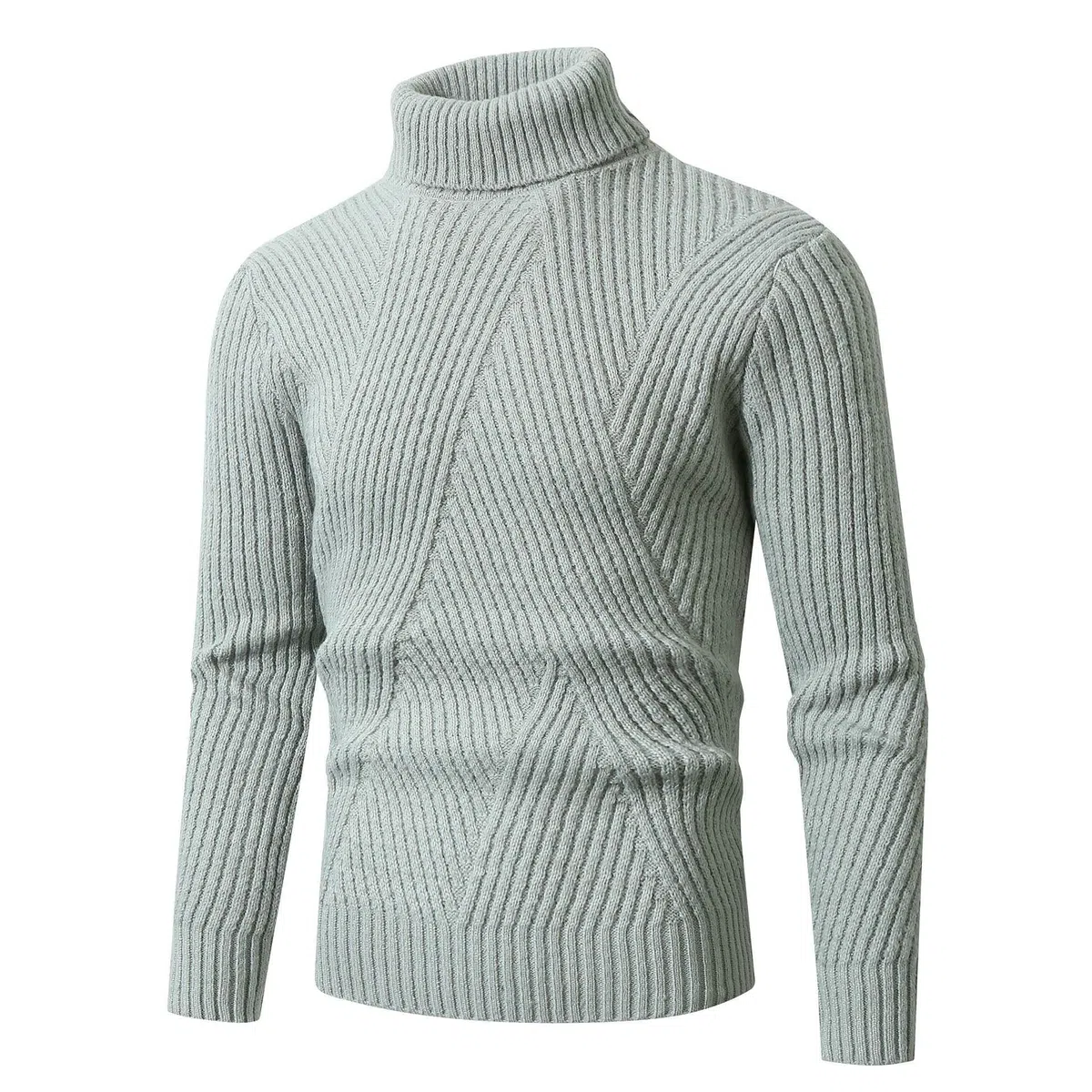 Suéter de cuello alto para hombre, de sarga cálida y gruesa, para otoño e invierno