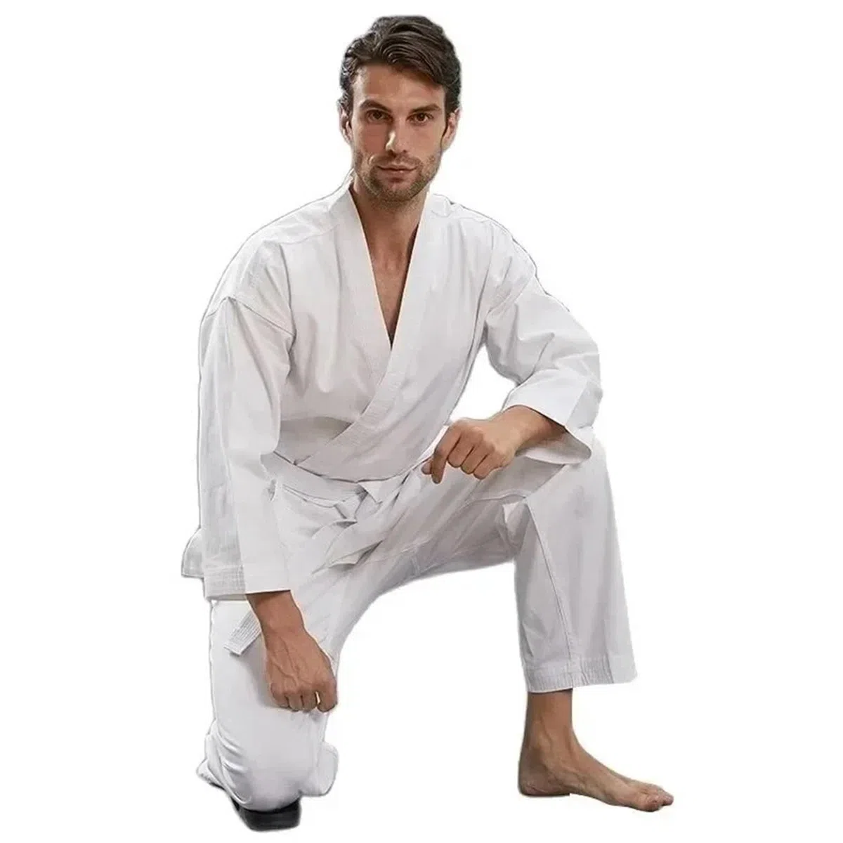 Uniforme de Judo Gi Karate for Adultos, Uniforme for Estudiantes, Artes Marciales con cinturón, Accesorios Blanco y Negro para Entrenamiento