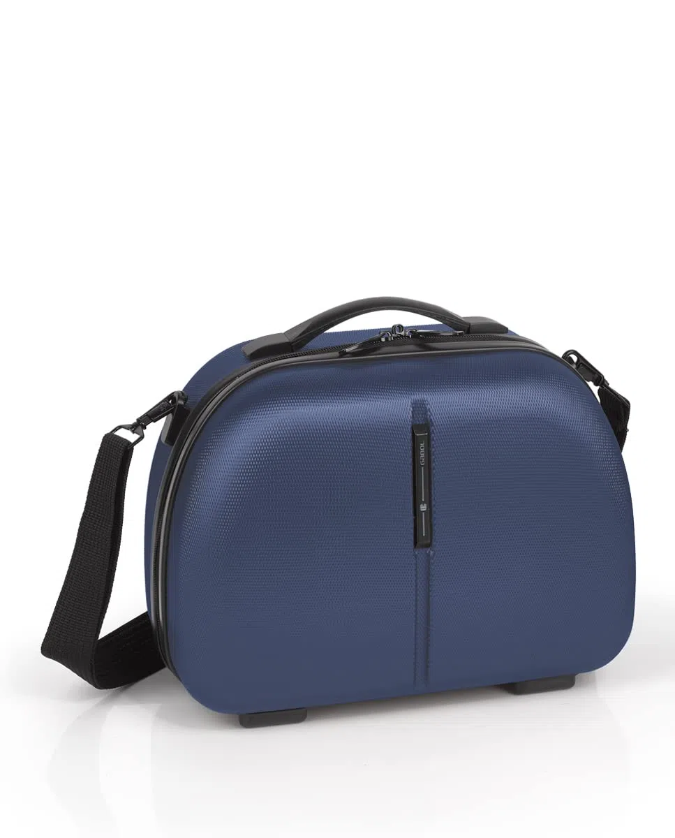 Gabol - Neceser de Viaje Rígido Paradise XP 35x28x17cm - Peso 0,9kg con Capacidad de hasta 12L - con Acople a Maleta, Correa y Forro de Material Reciclado - Diseño Español en ABS - Azul