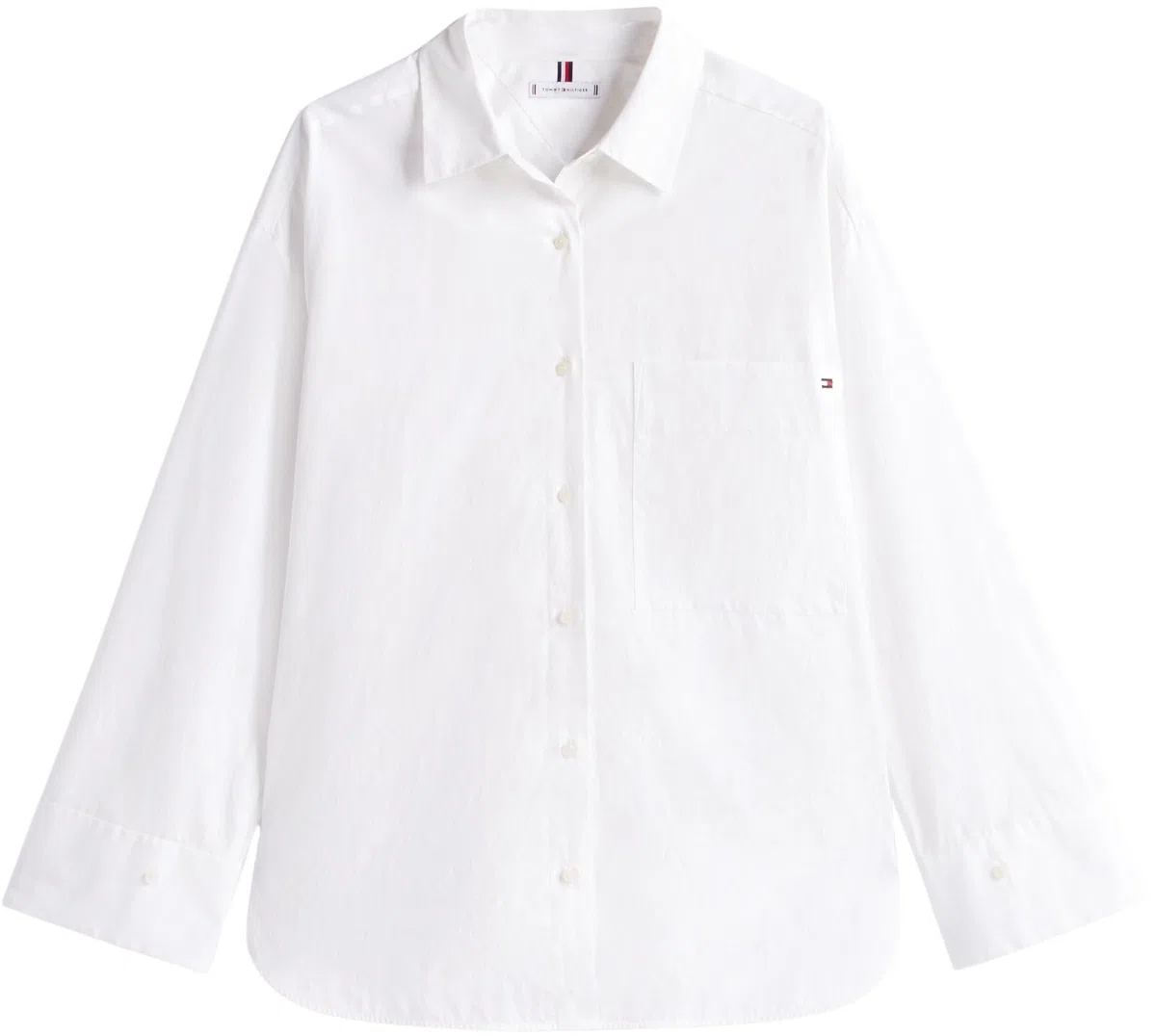 Tommy Hilfiger Camisa Mujer Poplin New Easy Oversized, Blanco (TH Optic White), 36