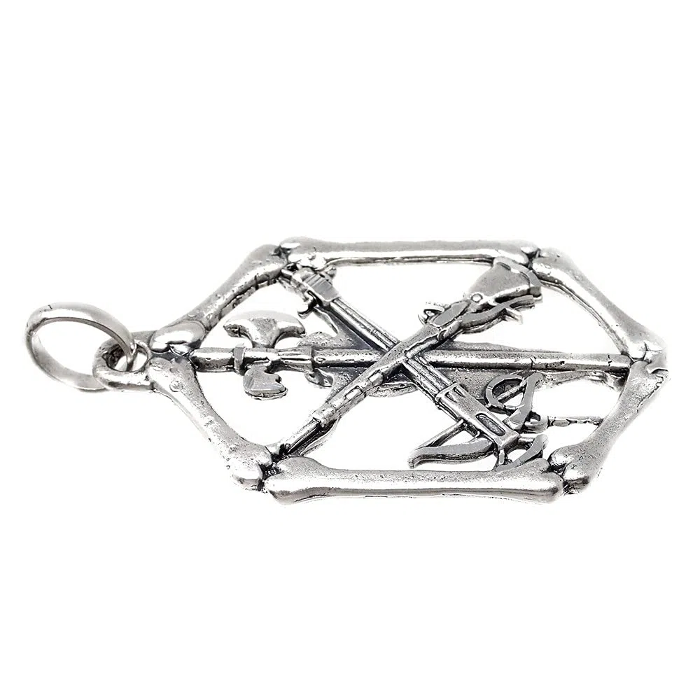 Cristo de la Legión colgante Plata Ley 925m macizo 53mm. Calado unisex liso