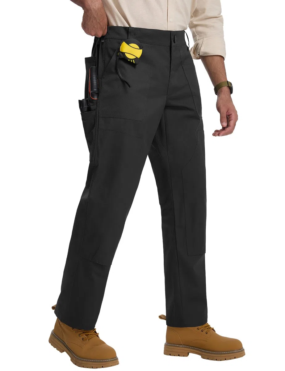 baleaf Pantalones de trabajo para hombre con múltiples bolsillos, ligeros, elásticos | Pantalones cargo tácticos para senderismo, caminar, entrenamiento